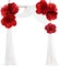 Giant Red Velvet Rose Set of 3 Large Artificial Flower Props for Wedding Event Decor